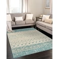 thumbnail image 3 of Unique Loom Tribal Trellis Collection Area Rug - Alami (4' 1" x 6' 1" Rectangle Ivory Blue/Ivory), 3 of 11