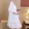 thumbnail image 3 of Women's Lace Cardigan Sexy Mesh Beach Cover Ups Long Lace Kimono, 3 of 10