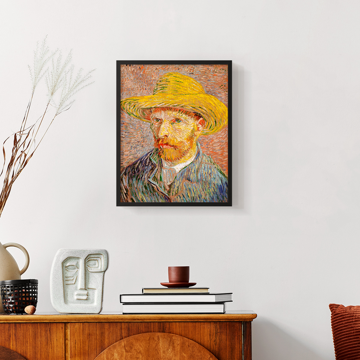 Vintage Abstract Print XIX - 10in. x 8in. Vintage Framed Print in Black Wood Frame