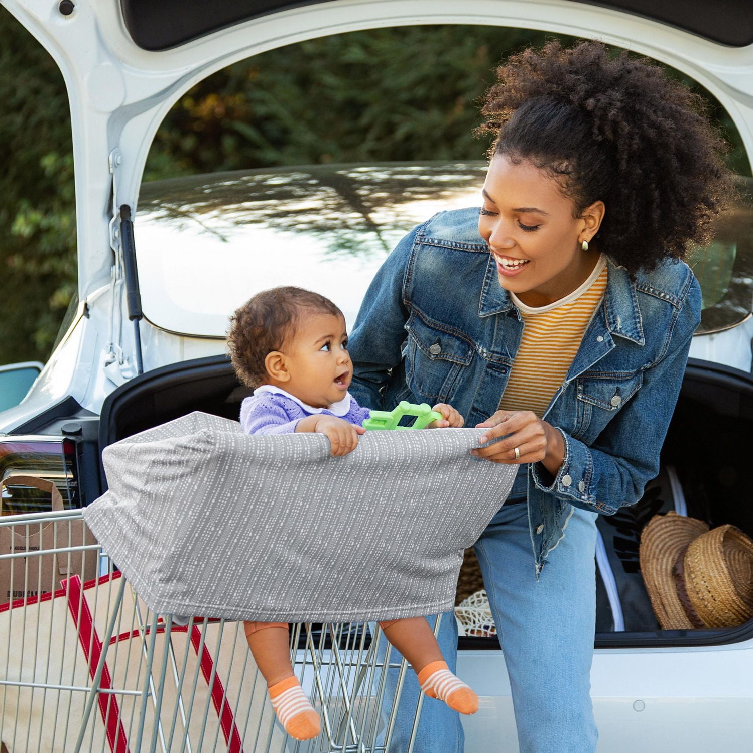 Munchkin Brica XtraGuard Antimicrobial 5-in-1 Car Seat Cover and Nursing Cover, Grey, Nursing Cover