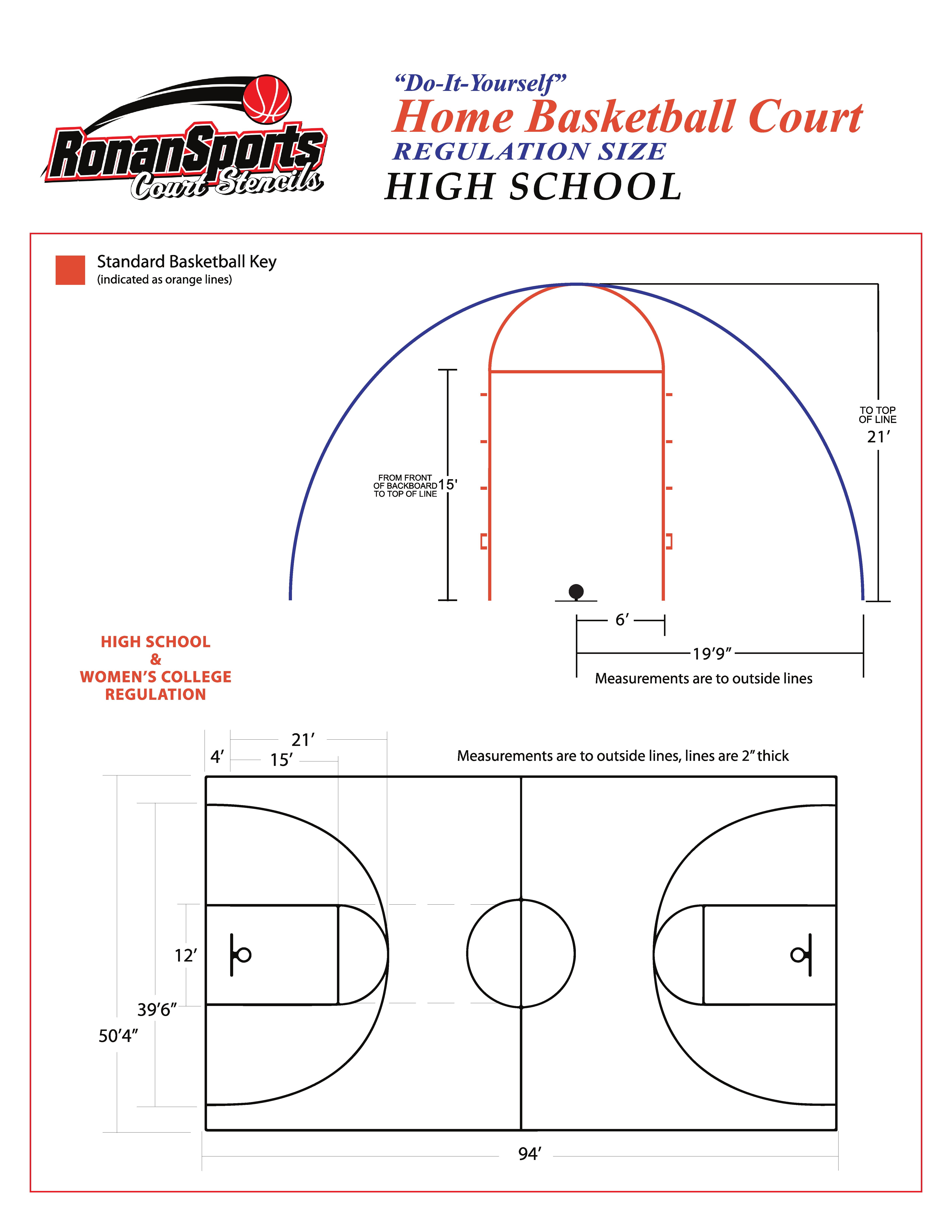 High School 3 Point Line Distance