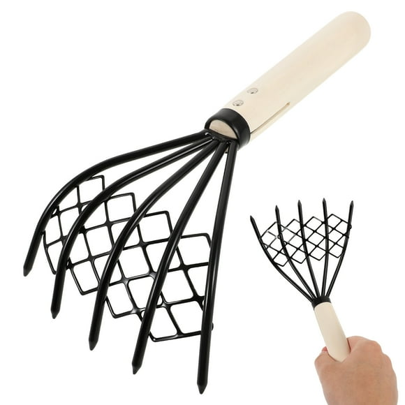 MasteelfCA 2pcs Clamming Rakes Carbon Steel Shell Digger Mesh Net Clam Claws Seafood Rakes Beach Clam Digger
