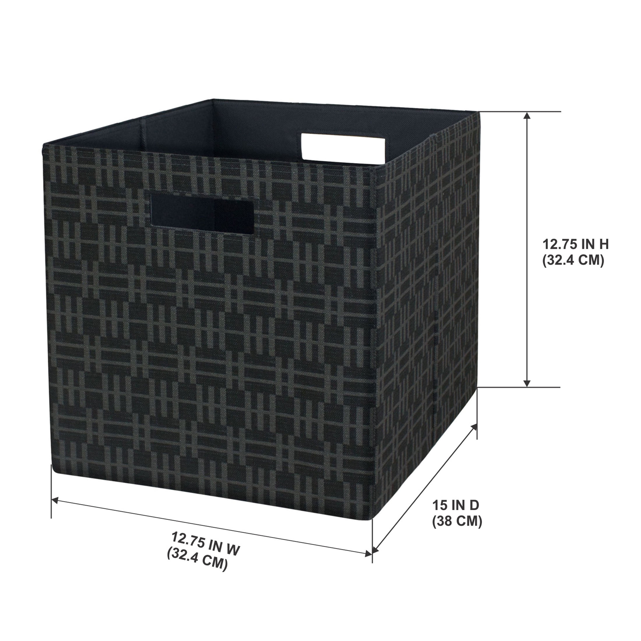 (2 pack) Better Homes & Gardens Collapsible Fabric Cube Storage Bin, Grey Stripe Geo
