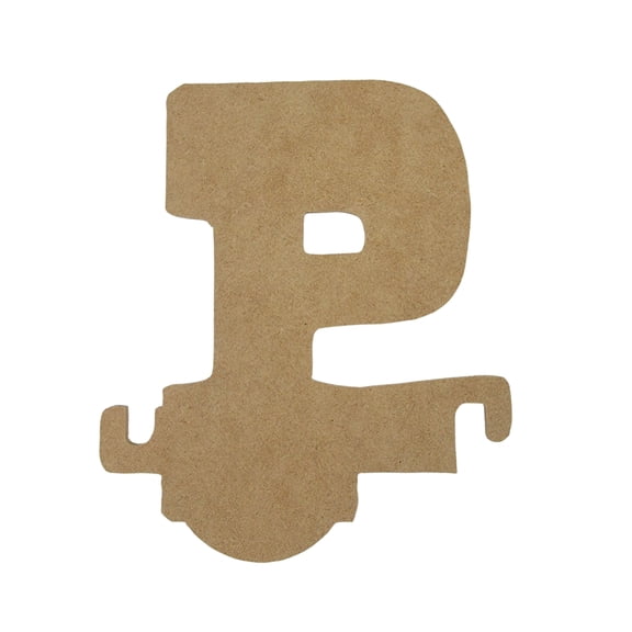 6" Wooden Letter P Unfinished, Train Font, Craft Cutout 1-8" Thick