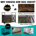 thumbnail image 3 of Double Door Dog Crate Furniture - 31" / 41" Heavy Duty Wooden Kennel with Lockable Wheels, Decorative Pet Cage for Indoor Use, 3 of 7