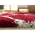 thumbnail image 5 of SAFAVIEH Hudson Arline Geometric Shag Runner Rug, Red/Ivory, 2'3" x 10', 5 of 9