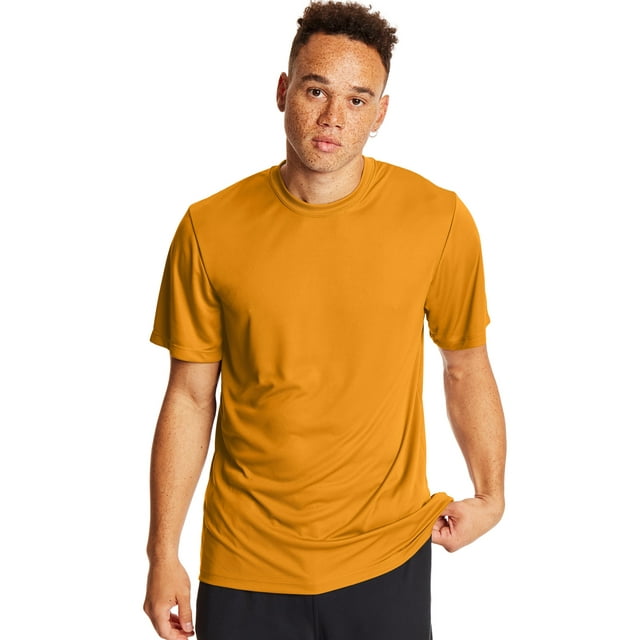 Hanes Mens Sport Cool DRI Performance Tee 2-Pack, 3XL, Gold