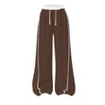 thumbnail image 5 of Trendy Teen Outfits School Girls Wide Leg Pants Casual Elastic High Waist Palazzo Pants Flowy Pleated Smocked Loose Straight Leg Trousers, 5 of 6