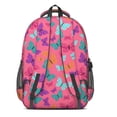 thumbnail image 3 of Pink Butterfly Pattern Cute School Backpack Bag with Padded Back and Adjustable Shoulder Straps 16.9 X 12.6 X 5.9 Inches, 3 of 5