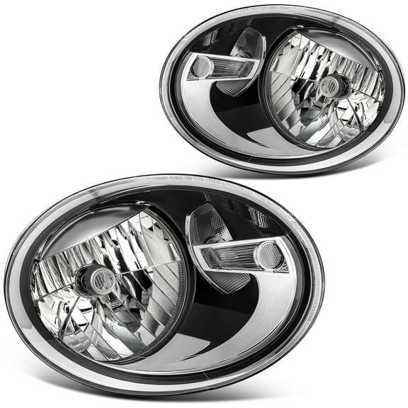 ECCPP Headlight Assembly Fit 2012 2013 2014 2015 2016 2017 2018 2019 for Volkswagen Beetle Pair Headlamps Clear Lens 5C1941005