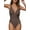 Coffee, variant on Womens Bathing Suits One piece Sexy V Neck Swimsuits Solid Color Tummy Control Criss Cross Back Athletic Monokini Swimwear Gray S