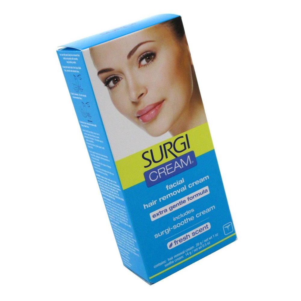 Surgi Cream Hair Remover Face Extra Gentle 1oz Fresh Scent (2 Pack) by