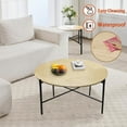 thumbnail image 5 of Latepis Coffee Table Set of 2 Wooden Round Coffee Tables Circle Side Table for Living Room Accent Table Natural, 5 of 7