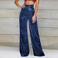 thumbnail image 2 of WERYOUNG Women's Casual Pants Solid Color Elastic Waist Elegant Satin Trousers Everyday Wear Wide Leg Pant Outdoor Sport Soft Versatile Slacks, 2 of 4