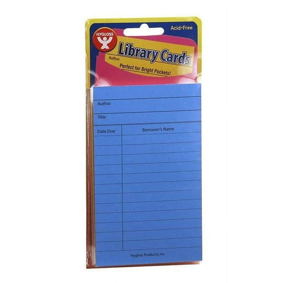 Bright Library Cards 500Ct Assorted