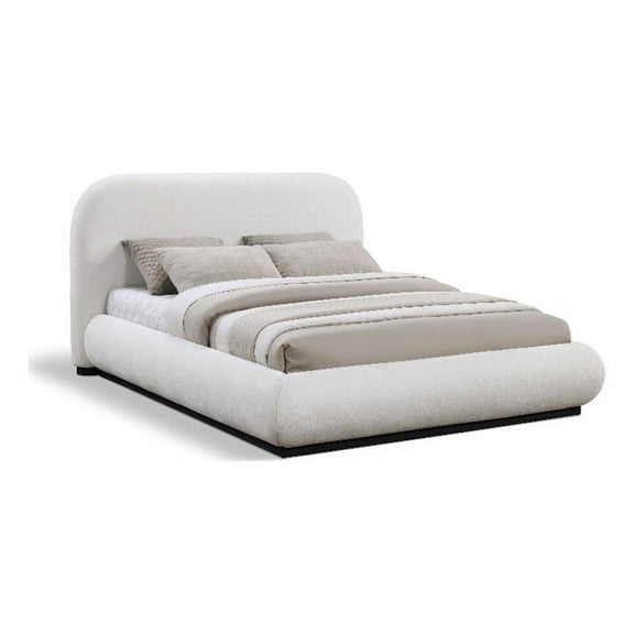 Pemberly Row Modern / Contemporary Cream Soft Fabric King Bed