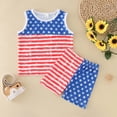 thumbnail image 2 of Gerichy 4th Of July Toddler Boy Outfit Letter Print Sleeveless Tank Top Shorts Set Summer Clothes For Boys, 2 of 6