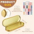 thumbnail image 2 of Uxcell 2Pcs Metal Tin Box Container, 6.9x2.4x0.7" Oval Empty Hinged Lid Box with Self Adhesive Colored Sticker, Mini Portable Storage Container for Candy, Drawing Pin Crafts, Gold, 2 of 7