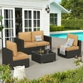 thumbnail image 6 of SOLAURA Outdoor Deep Seat Chair Cushions Set of 4, 24" x 24" Patio Seat Cushions for Chair, Sofa, and Couch, Brown(Set of 2 Seat Cushions and 2 Back Cushions), 6 of 6