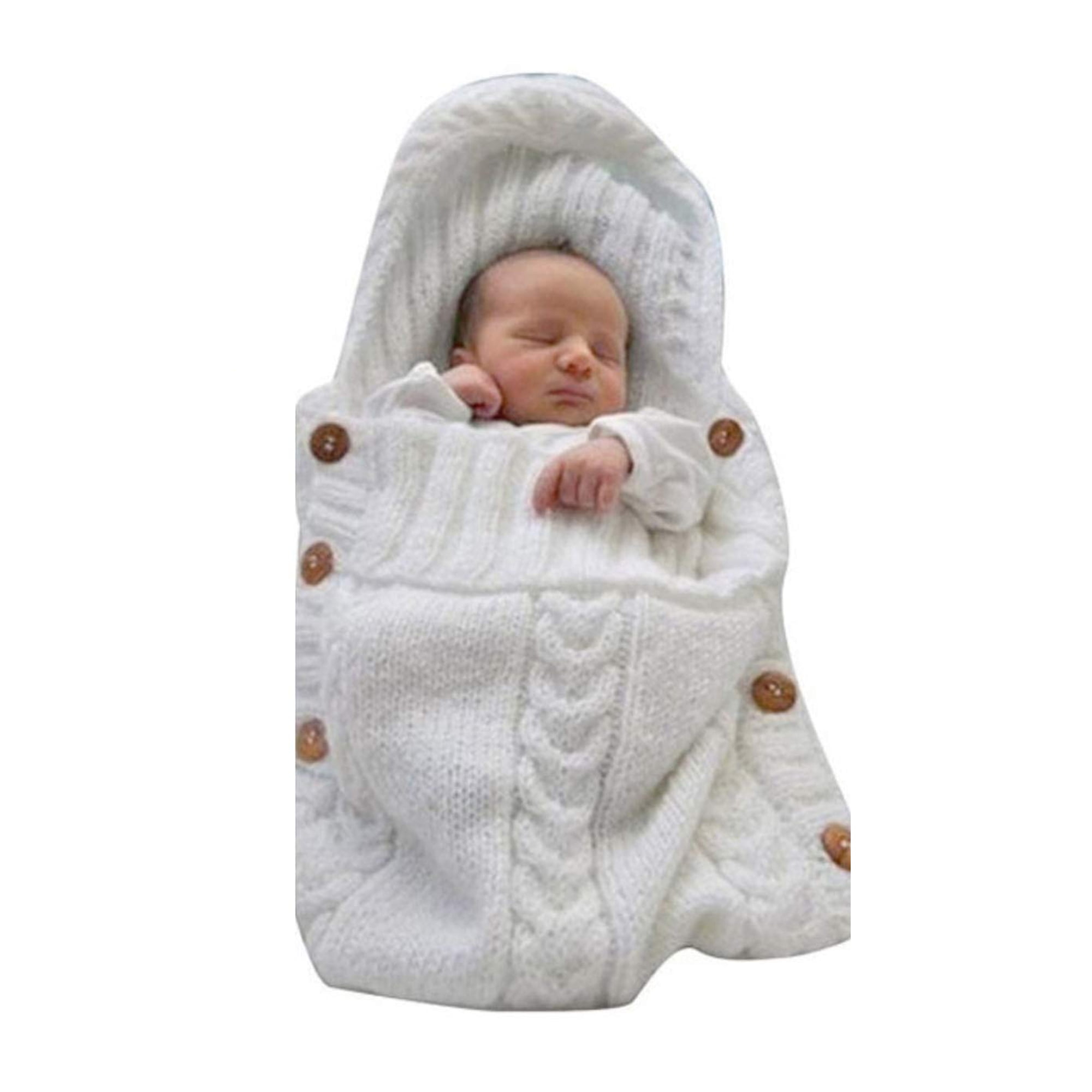 Newborn Baby Soft Knit Wool Swaddle Wrap Infant Sleeping Bag Bedding Blanket NEW