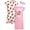 Pink Bear Hugs, variant on Girls Nightgowns Ruffle Trim Short Sleeve Pajama Sleep Dress with Hair Scrunchie 2 Pack