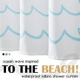 thumbnail image 7 of JINCHAN Fabric Shower Curtain 70” X 72” Blue Wave Shower Curtain, Water Repellent Geometric Modern Ocean Wave Bathroom Curtain with 12 Hooks, 7 of 7