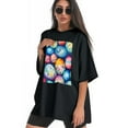 thumbnail image 3 of Plus Size Shirt for Women Black Tops for Women Short Sleeves Shirt for Women Easter 217 T Shirt Crewneck Shirt for Women 4XL, 3 of 5