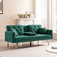 thumbnail image 4 of Convertible Sleeper Sofa Bed,Modern Sectional Couch Recliner Bed with Adjustable Backrest, Reversible Loveseat Daybed,Folding Lounge Couch with 2 Cup Holders for Living Room Office,Dark green, 4 of 9