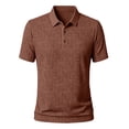 thumbnail image 2 of Mfakffe Golf Shirts for Men Summer Classic Polo Tees Big and Tall Ice Silk Short Sleeve Tshirt Business Collared Top (Ginger, L), 2 of 4