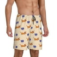 thumbnail image 2 of Kdxio Dachshund Print Mens Sleep Shorts Bottoms Soft Comfy Pajama Wear Pants with Drawstring Pockets, 2 of 7