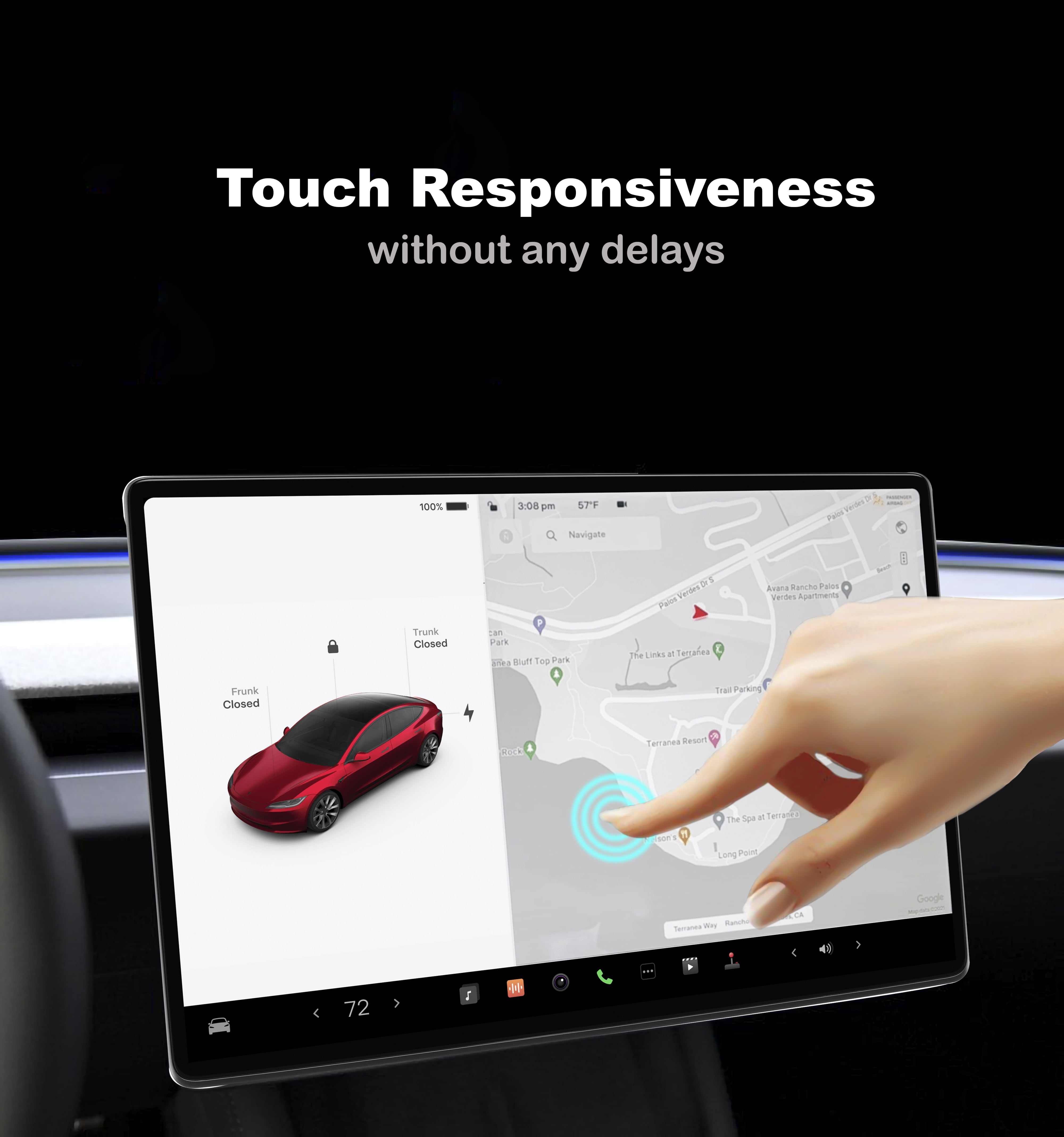 Obaska Tempered Glass Screen Protector designed for 2024-2025 Tesla Model 3 Highland & 2025-2026 New Model Y Juniper
