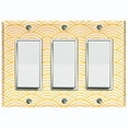 thumbnail image 1 of Metal Light Switch Plate Cover Japanese Pattern Yellow Sea Wave Wallpaper WAL015, 1 of 13