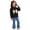 Black, variant on Eltusu Girls Cotton Outfit Sets, Graphic Fare Leg Long Sleeve Hoodies&Jeans Sets Purple Size 2-8 T