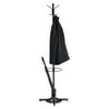 Safco's Steel Black Standing Coat Rack With Ring Umbrella Holder