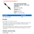 thumbnail image 2 of Front Left CV Axle Assembly - Compatible with 1997 - 2001 ES300 Base 1998 1999 2000, 2 of 2