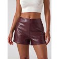 thumbnail image 4 of LMLYSoH Womens Mini PU Leather Shorts Casual Stylish Solid Color Zip Side Mid Rise Shorts for Daily Life Party and More, 4 of 9