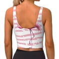 thumbnail image 3 of Fotbe Flamingo Pattern Womens' Sports Bra Longline Wirefree Padded with Medium Support Sports Moisture-Wicking Workou Vest,Tank Top-X-Large, 3 of 9