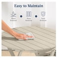 thumbnail image 5 of 3-Piece Wood Bistro Set, Folding Patio Furniture for Backyard, Balcony, Deck w/ 2 Chairs, Round Coffee Table, Teak Finish - Cream, 5 of 8