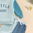 thumbnail image 5 of UngA Toddler Baby Boy Fall Winter Clothes Mamas Little Boy Outfit Letter Long Sleeve Sweatshirts and Jogger Pants Set (Sky Blue,2-3 Years), 5 of 6