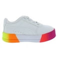 thumbnail image 2 of Puma Carina Neon Fade Ac Baby Girls Shoes Size 5, Color: White/Pink, 2 of 5