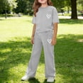 thumbnail image 5 of FSYBOA Girls Casual Outfit Sets, Vacation Fashion 2 Piece Summer Kids Clothing Set Gray Size 11-12T, 5 of 5