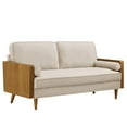 thumbnail image 5 of Modway Kellan Performance Velvet Upholstered 3-Seater Sofa in Walnut/Almond, 5 of 9