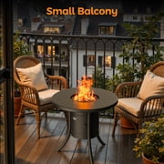 BALI OUTDOORS Dual 1-Pound Propane Fire Pit Table for Outside Patio, 26Inch Black