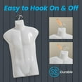 thumbnail image 3 of Topmaster Premium Male Shirt Holder - Durable Male Mannequin Torso, Lightweight and Portable Half Body Shirt Holder With Hanging Hook, Male Mannequin for Shirt Display and Storage, White, Pack of 1, 3 of 7