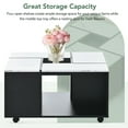 thumbnail image 3 of Lostcat 31" Modern Coffee Table: 2-Layer, Casters, Removable Tray, UV High-Gloss Marble, White+Black, 3 of 5