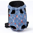 thumbnail image 2 of Portador portátil para perros y gatos para exteriores, mochila frontal transpirable con patas hacia fuera, bolsa de viaje (vaquero-m), 2 of 2