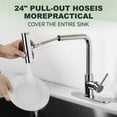 thumbnail image 5 of Wowow Pull Down Waterfall Kitchen Faucet with 3-Mode Sprayer in Polished Chrome for Kitchen Sink, 5 of 7