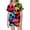 2-Multicolour, variant on Shadoumai Halloween Pajamas for Button Down Ghost Print Button Down Short Sleeve Pjs Silk Tops and Shorts Comfortable Home Outfit 2 Piece Outfits for