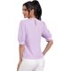 thumbnail image 2 of Blusa Casual de Manga abullonada para Mujer con Abertura en la Espalda Lila Púrpura M Lila Púrpura M Xishao ropa, 2 of 2