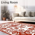 thumbnail image 2 of ODIKA 2'x3' Machine Washable Non-Slip Area Rug, Paisley Damask featuring Swirling Botanical High Traffic Rug, Red, 541193, 2 of 7